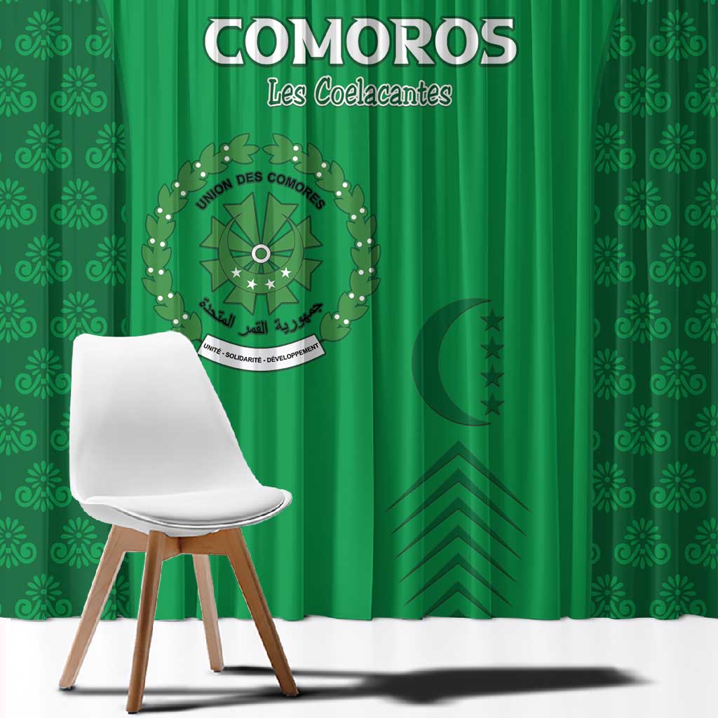 Comoros Football Window Curtain Go Champions Green Les Coelacantes - Wonder Print Shop
