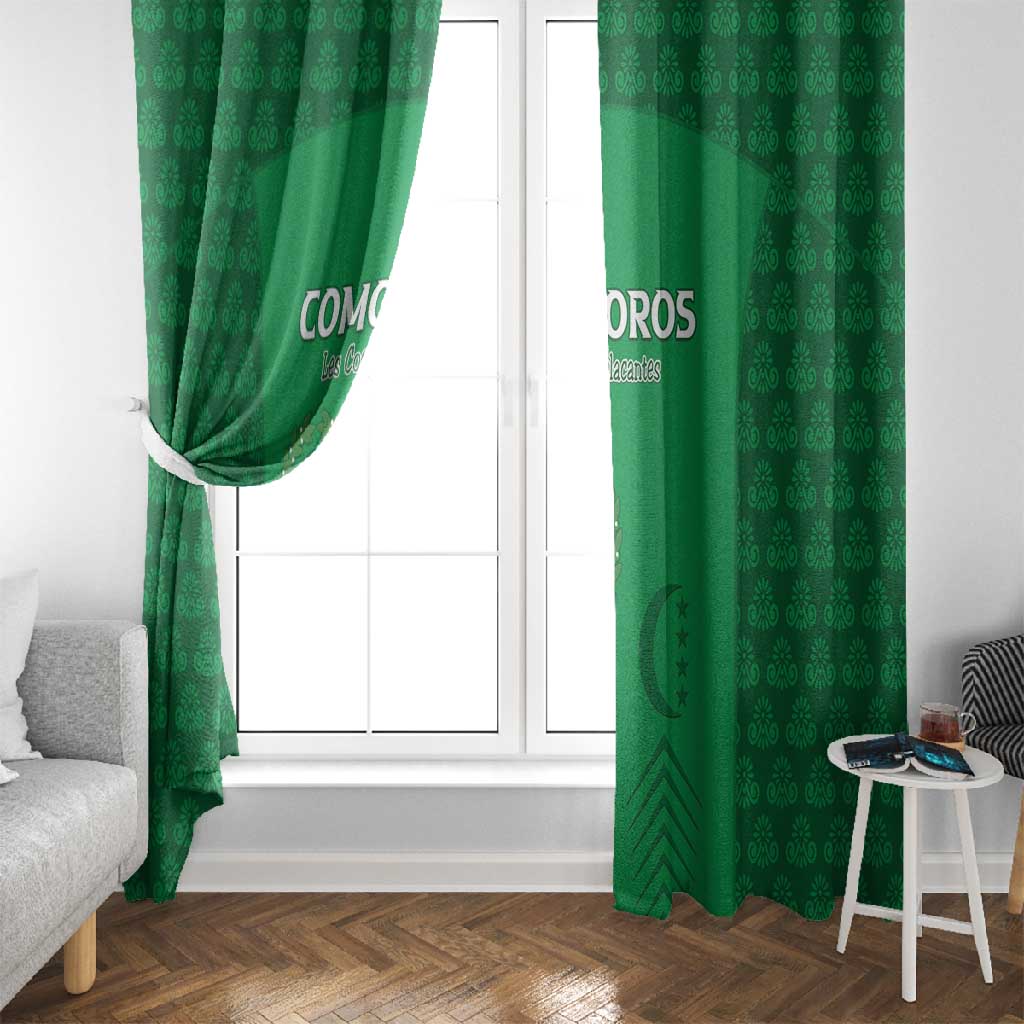 Comoros Football Window Curtain Go Champions Green Les Coelacantes - Wonder Print Shop