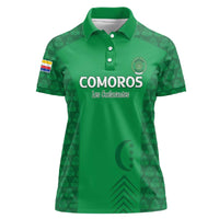 Custom Comoros Football Women Polo Shirt Go Champions Green Les Coelacantes LT15