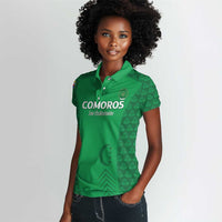Custom Comoros Football Women Polo Shirt Go Champions Green Les Coelacantes LT15