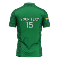 Custom Comoros Football Zipper Polo Shirt Go Champions Green Les Coelacantes - Wonder Print Shop