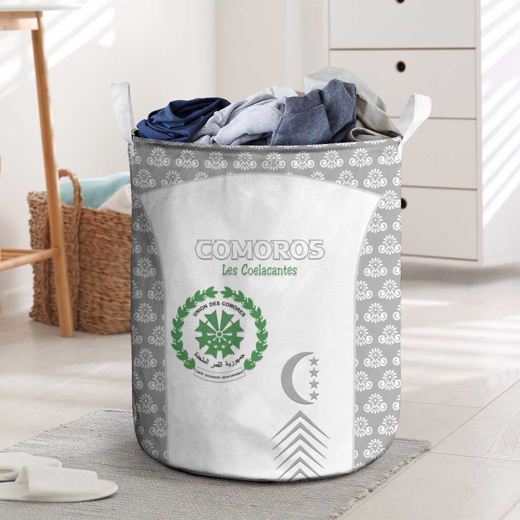 Comoros Football Laundry Basket Go Champions White Les Coelacantes - Wonder Print Shop