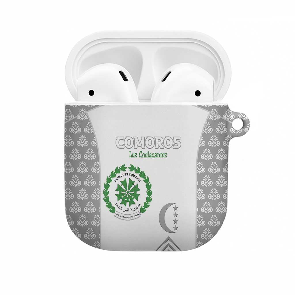Comoros Football AirPods Case Go Champions White Les Coelacantes - Wonder Print Shop