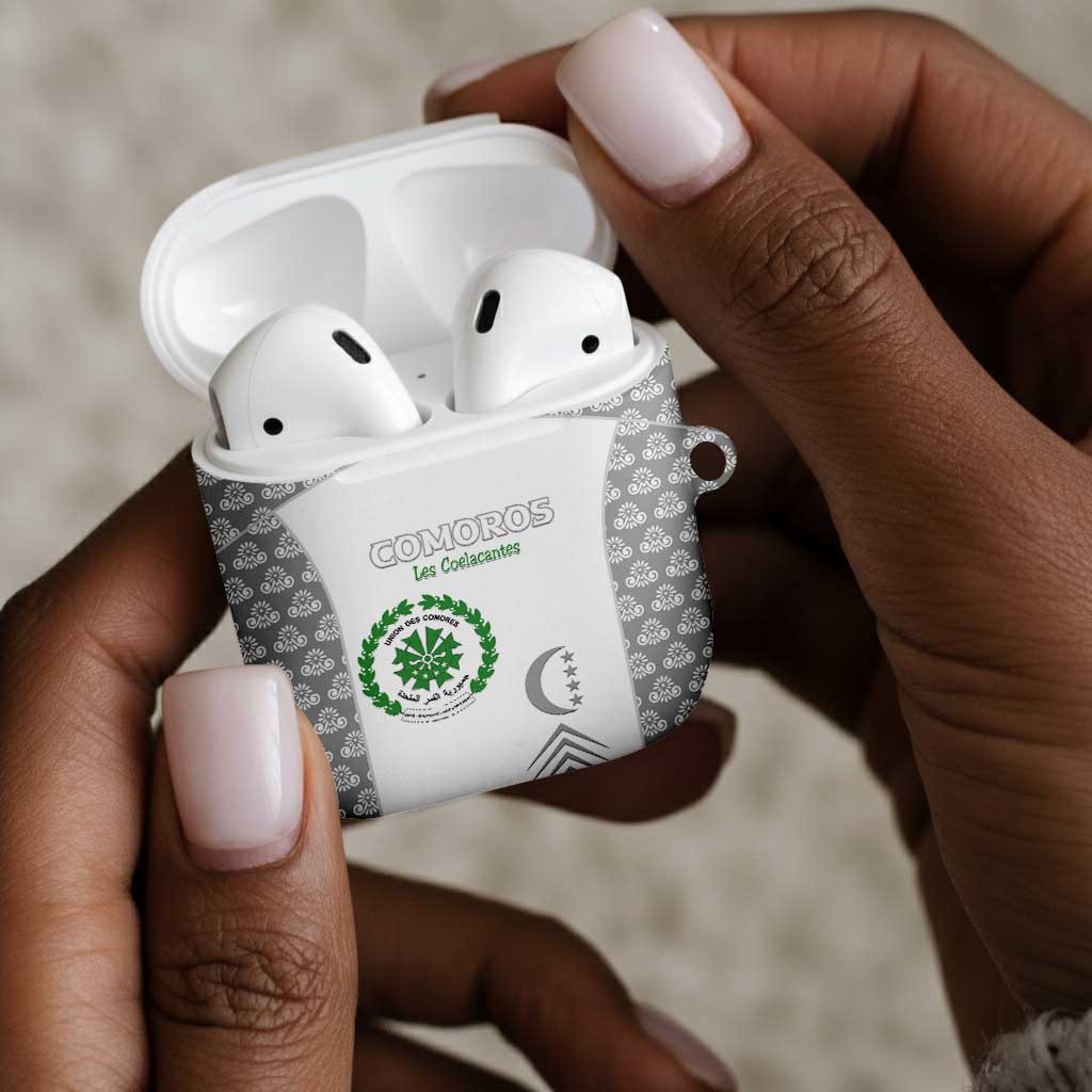 Comoros Football AirPods Case Go Champions White Les Coelacantes - Wonder Print Shop
