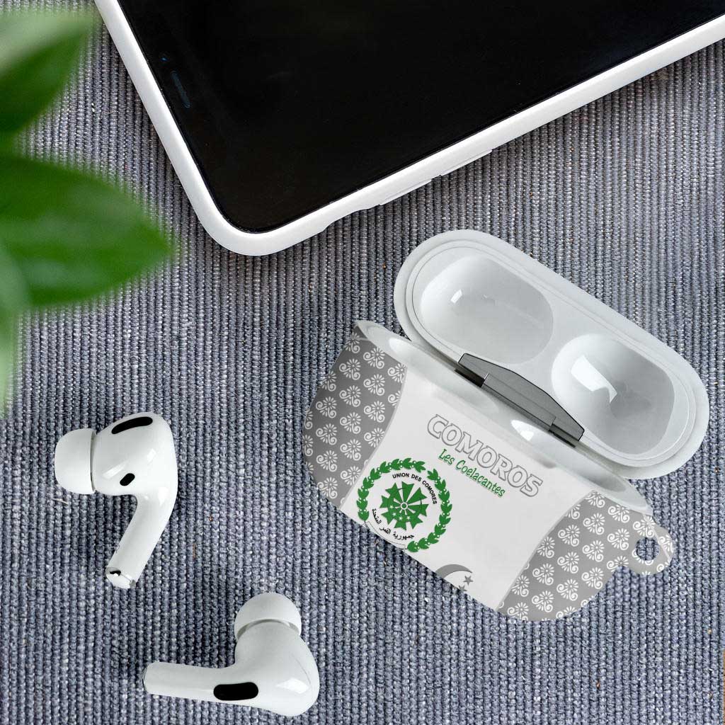 Comoros Football AirPods Case Go Champions White Les Coelacantes - Wonder Print Shop