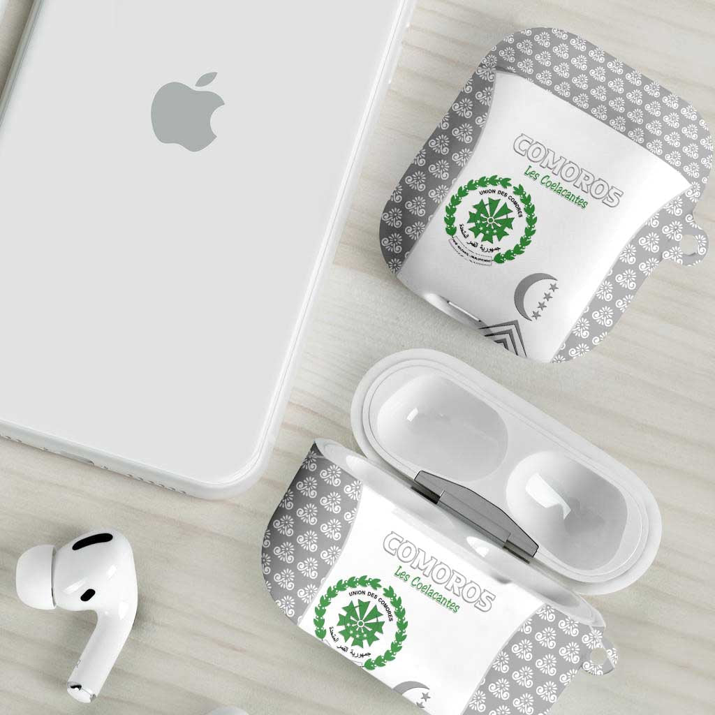 Comoros Football AirPods Case Go Champions White Les Coelacantes - Wonder Print Shop