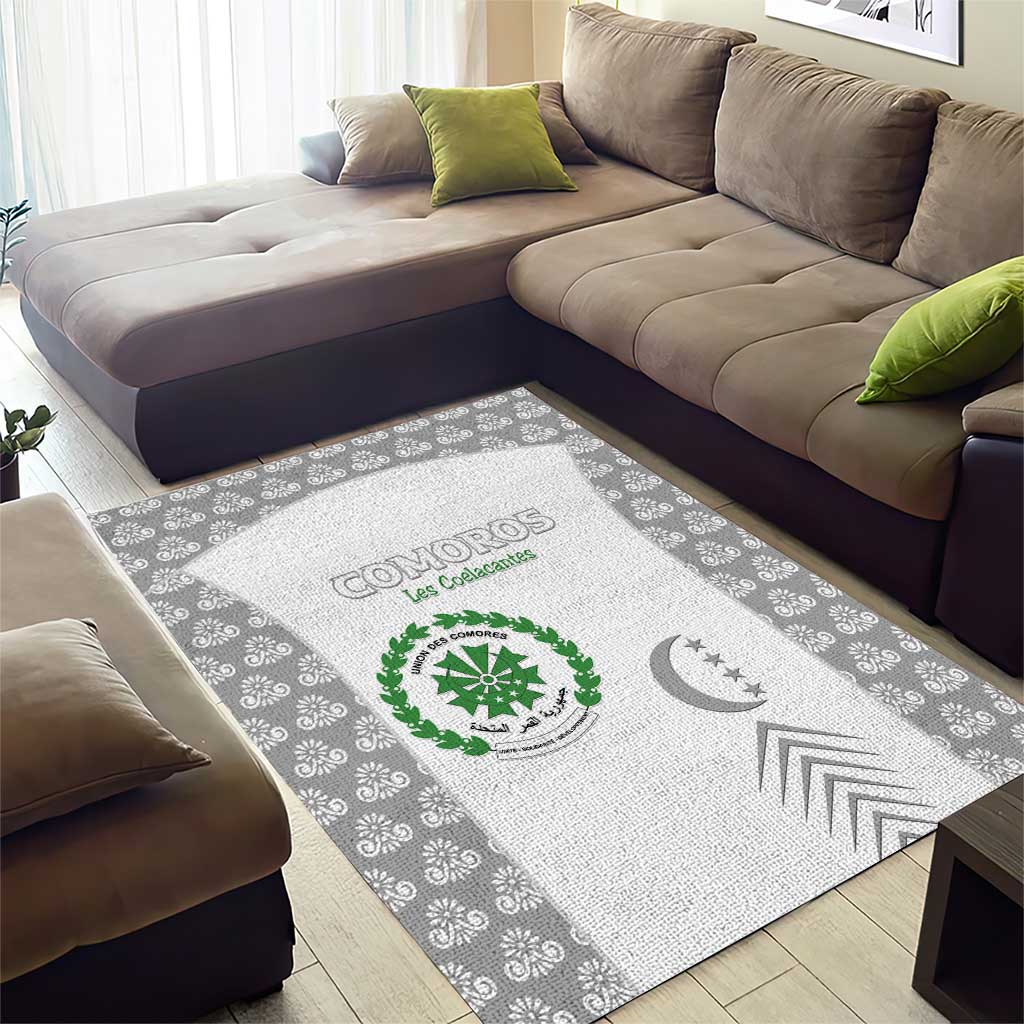 Comoros Football Area Rug Go Champions White Les Coelacantes - Wonder Print Shop