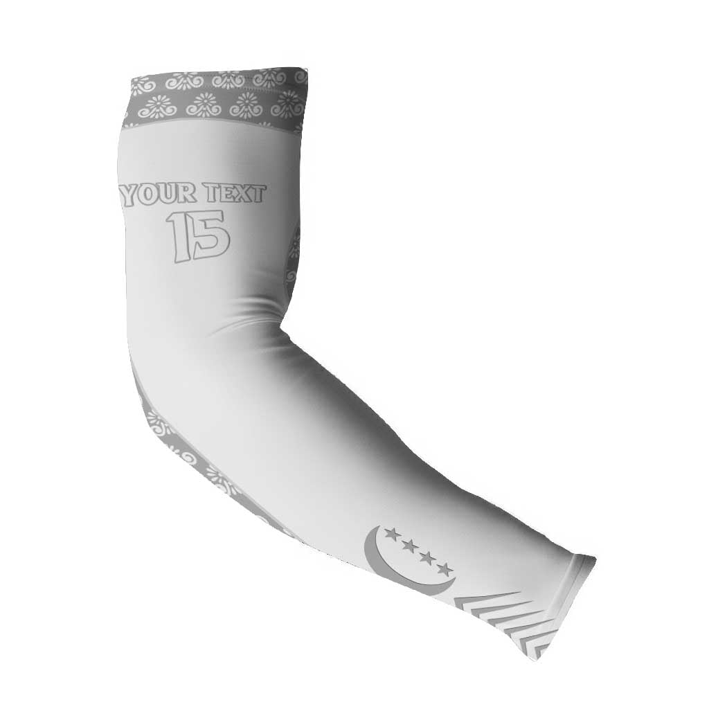 Custom Comoros Football Arm Sleeves Go Champions White Les Coelacantes - Wonder Print Shop