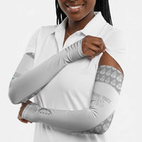 Custom Comoros Football Arm Sleeves Go Champions White Les Coelacantes - Wonder Print Shop