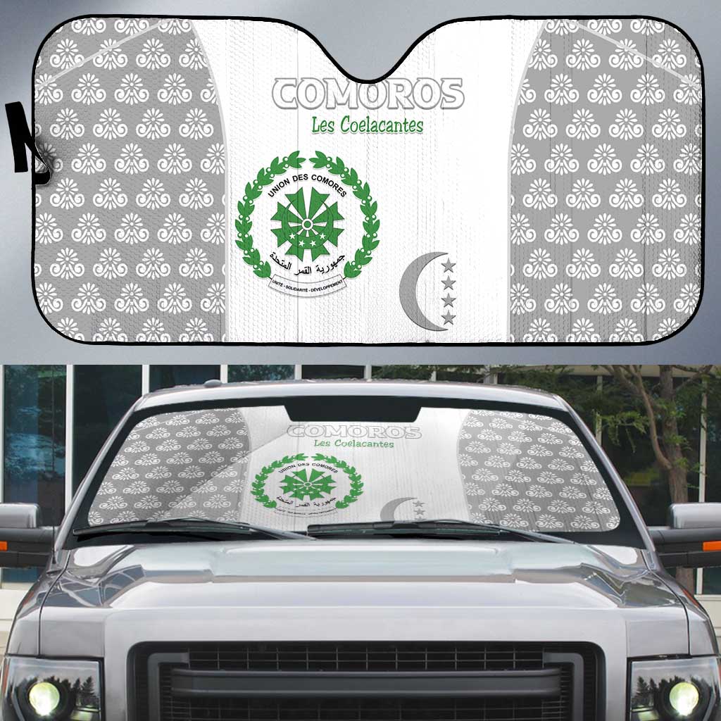 Comoros Football Auto Sun Shade Go Champions White Les Coelacantes - Wonder Print Shop
