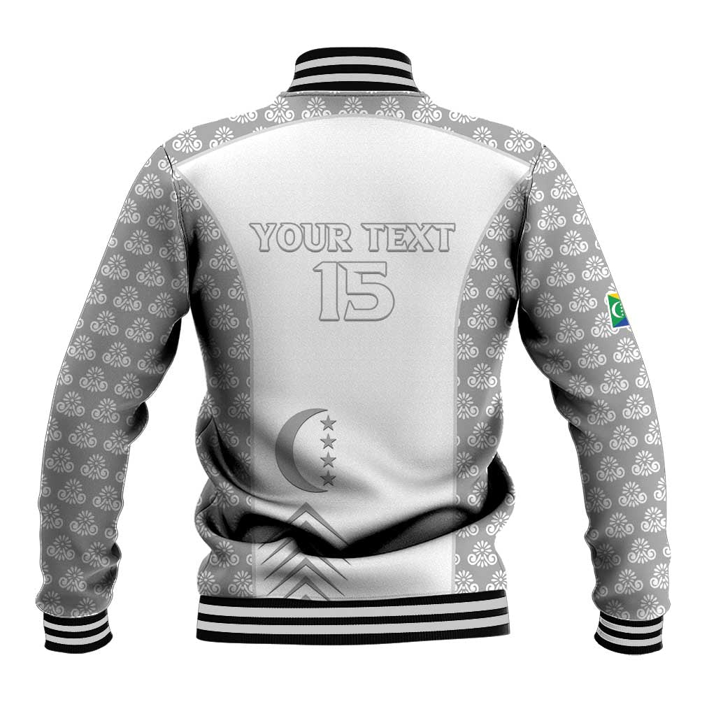 Custom Comoros Football Baseball Jacket Go Champions White Les Coelacantes - Wonder Print Shop