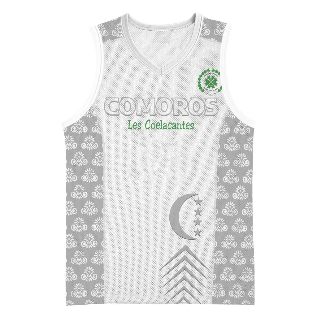 Custom Comoros Football Basketball Jersey Go Champions White Les Coelacantes - Wonder Print Shop