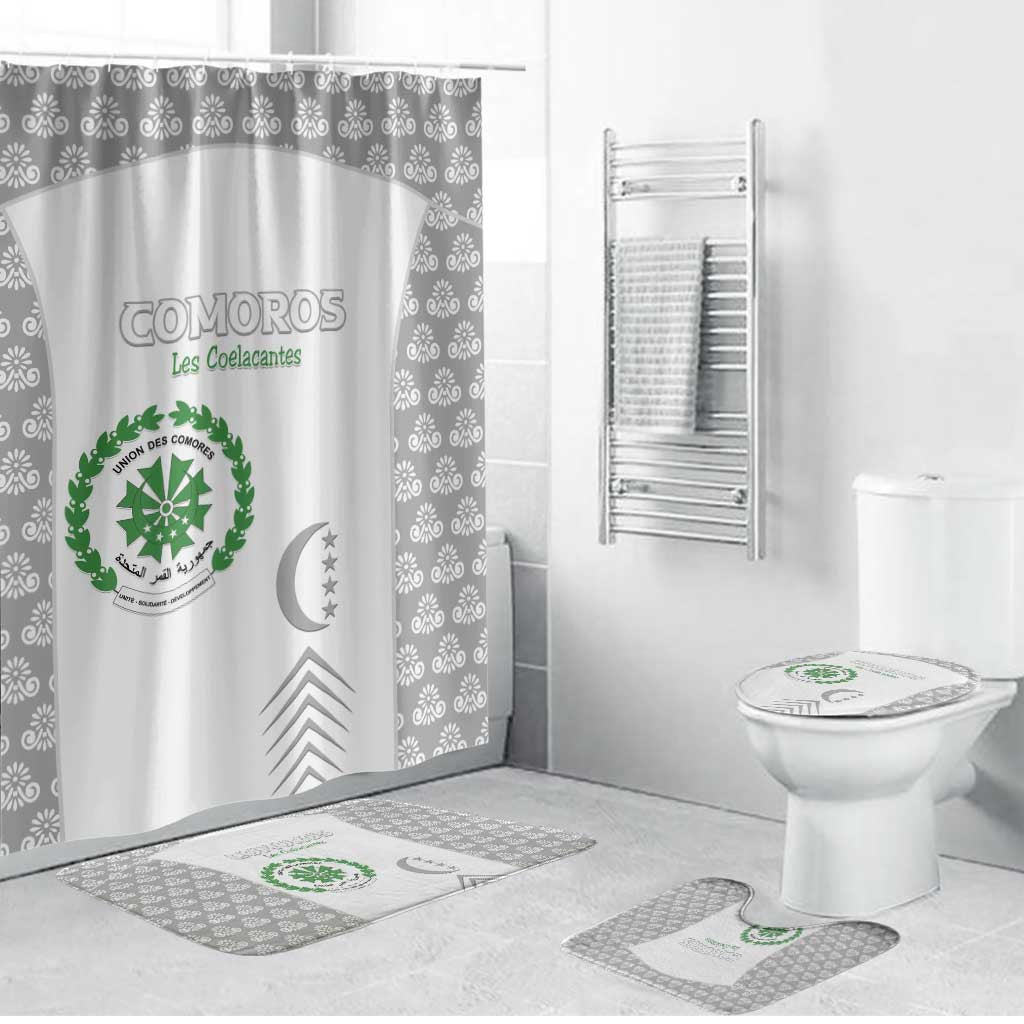 Comoros Football Bathroom Set Go Champions White Les Coelacantes - Wonder Print Shop