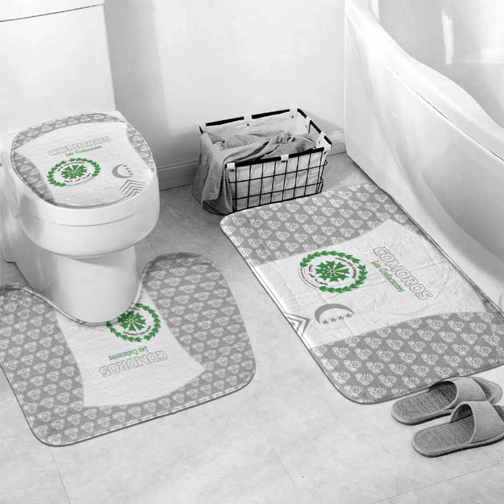 Comoros Football Bathroom Set Go Champions White Les Coelacantes - Wonder Print Shop