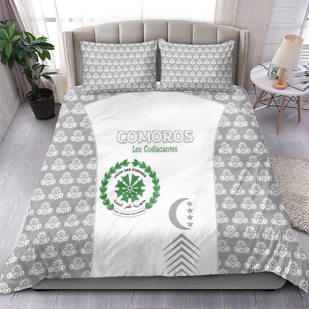 Comoros Football Bedding Set Go Champions White Les Coelacantes - Wonder Print Shop