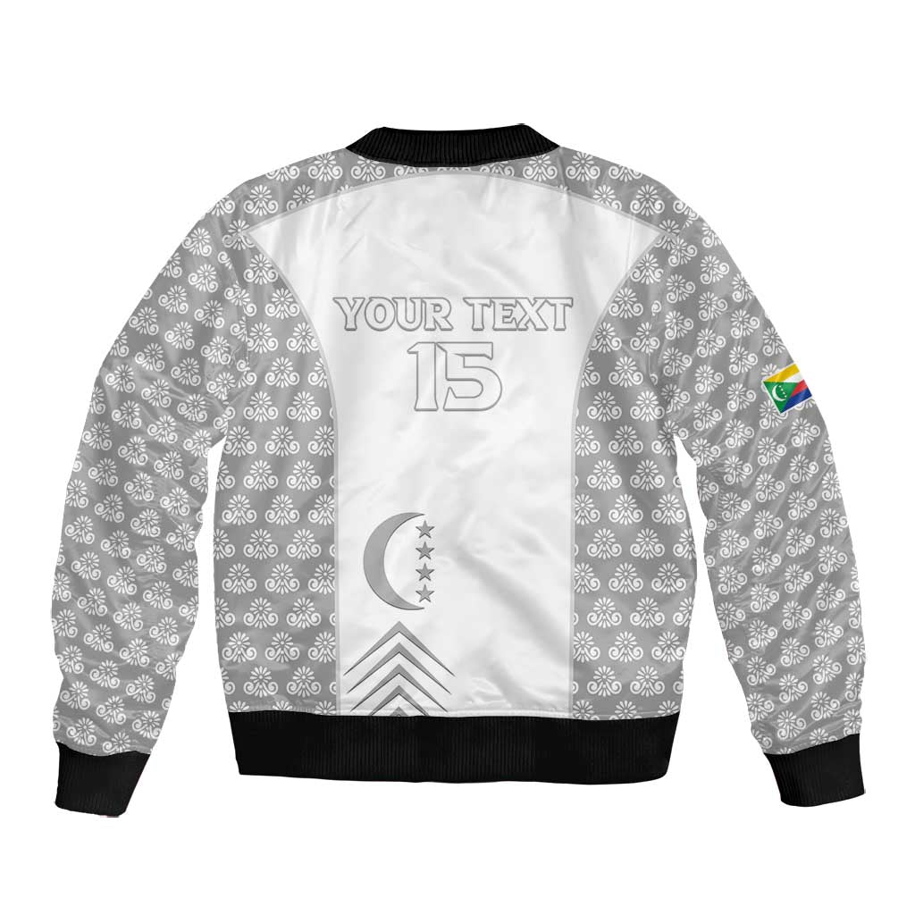 Custom Comoros Football Bomber Jacket Go Champions White Les Coelacantes - Wonder Print Shop