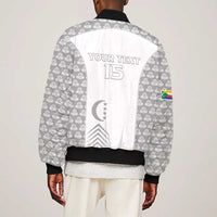 Custom Comoros Football Bomber Jacket Go Champions White Les Coelacantes - Wonder Print Shop