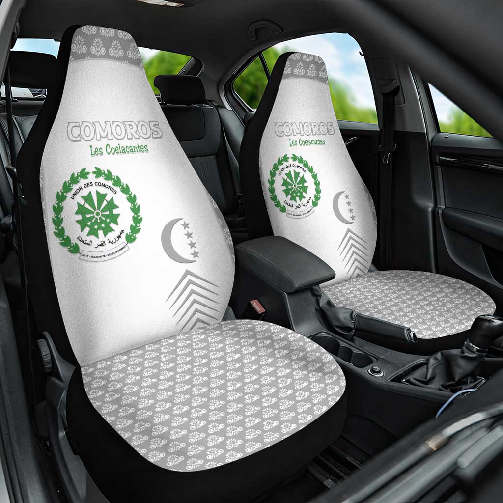 Comoros Football Car Seat Cover Go Champions White Les Coelacantes - Wonder Print Shop