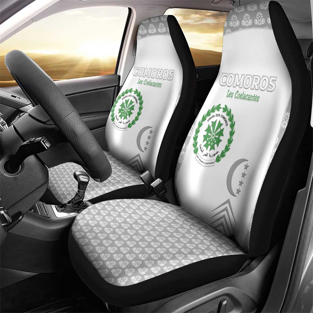Comoros Football Car Seat Cover Go Champions White Les Coelacantes - Wonder Print Shop