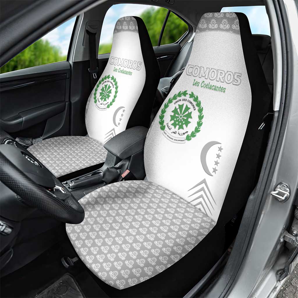 Comoros Football Car Seat Cover Go Champions White Les Coelacantes - Wonder Print Shop