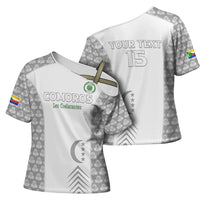 Custom Comoros Football Cross Shoulder Shirt Go Champions White Les Coelacantes - Wonder Print Shop