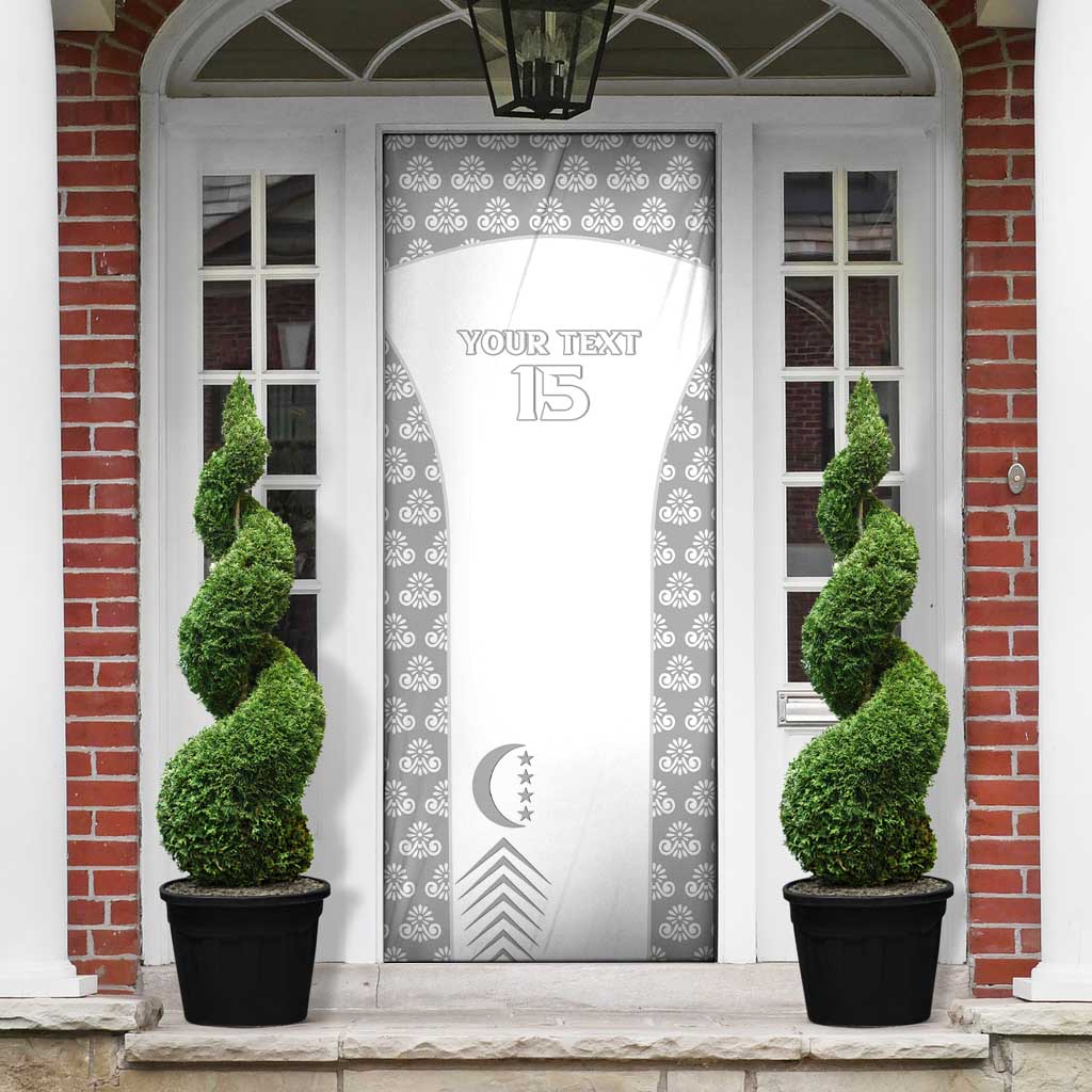 Custom Comoros Football Door Cover Go Champions White Les Coelacantes - Wonder Print Shop