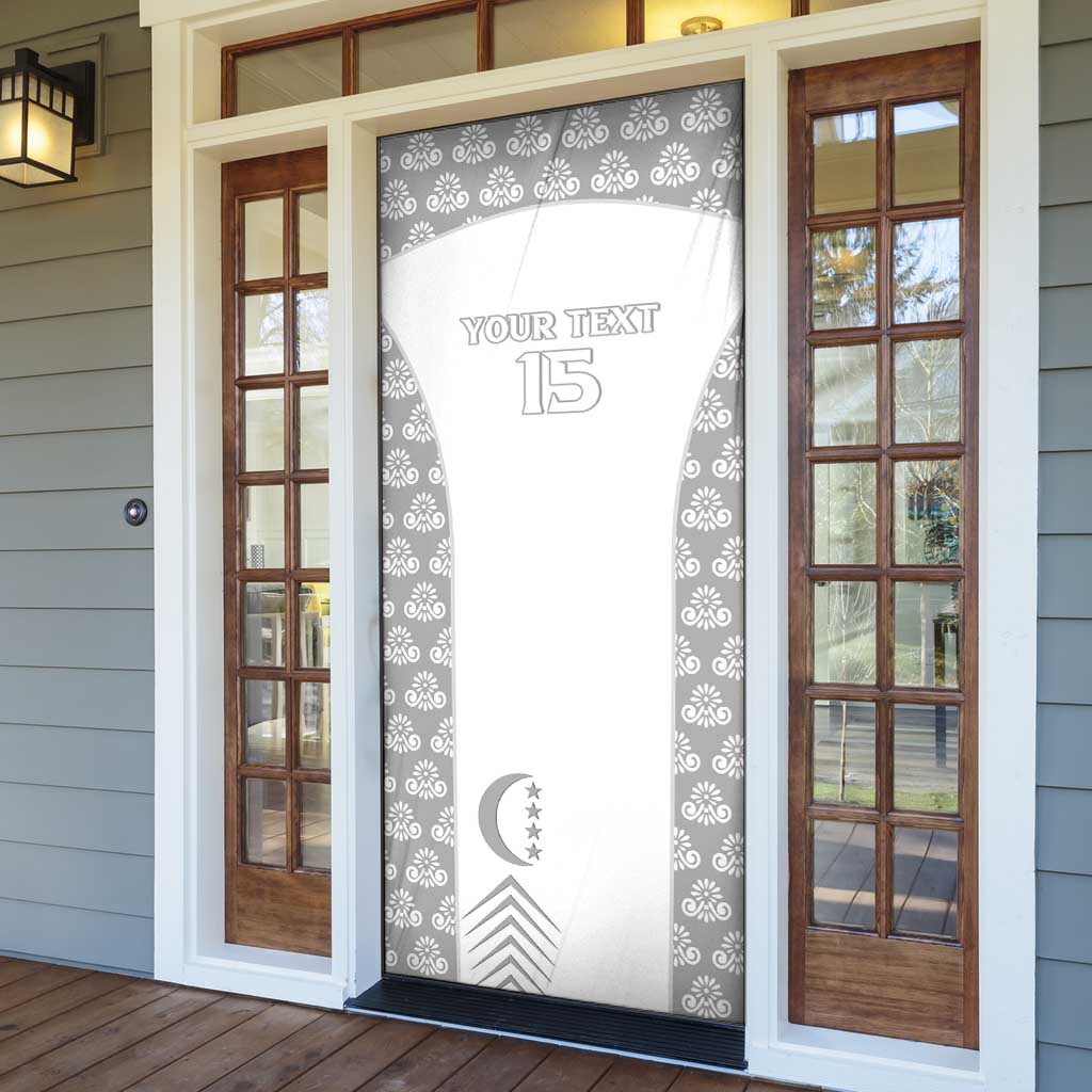 Custom Comoros Football Door Cover Go Champions White Les Coelacantes - Wonder Print Shop