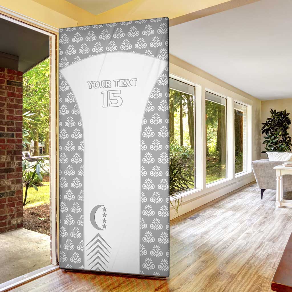 Custom Comoros Football Door Cover Go Champions White Les Coelacantes - Wonder Print Shop