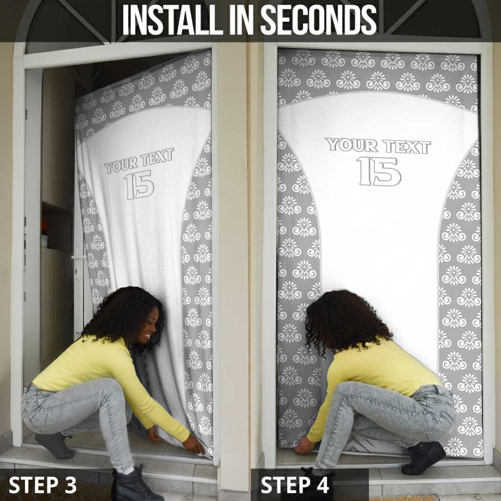 Custom Comoros Football Door Cover Go Champions White Les Coelacantes - Wonder Print Shop