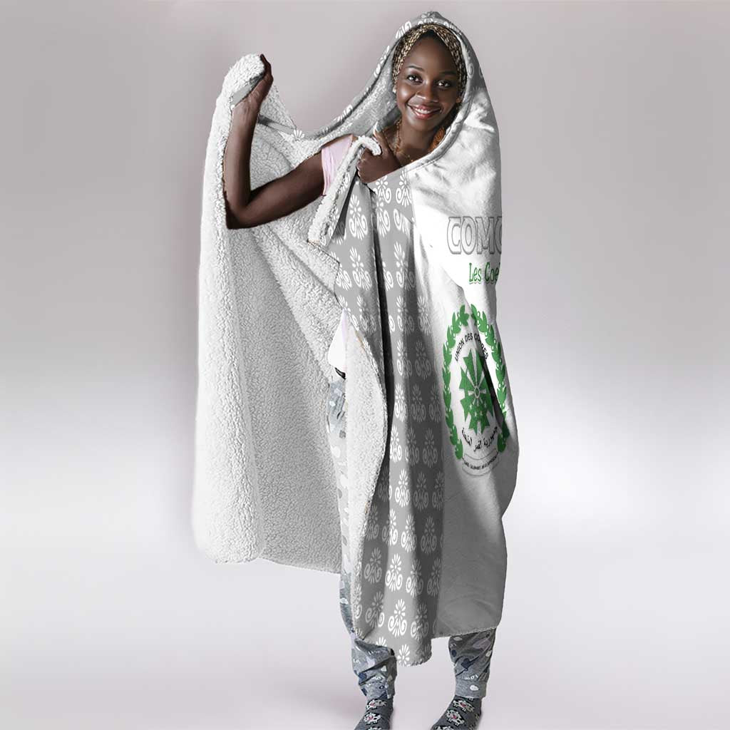 Comoros Football Hooded Blanket Go Champions White Les Coelacantes - Wonder Print Shop