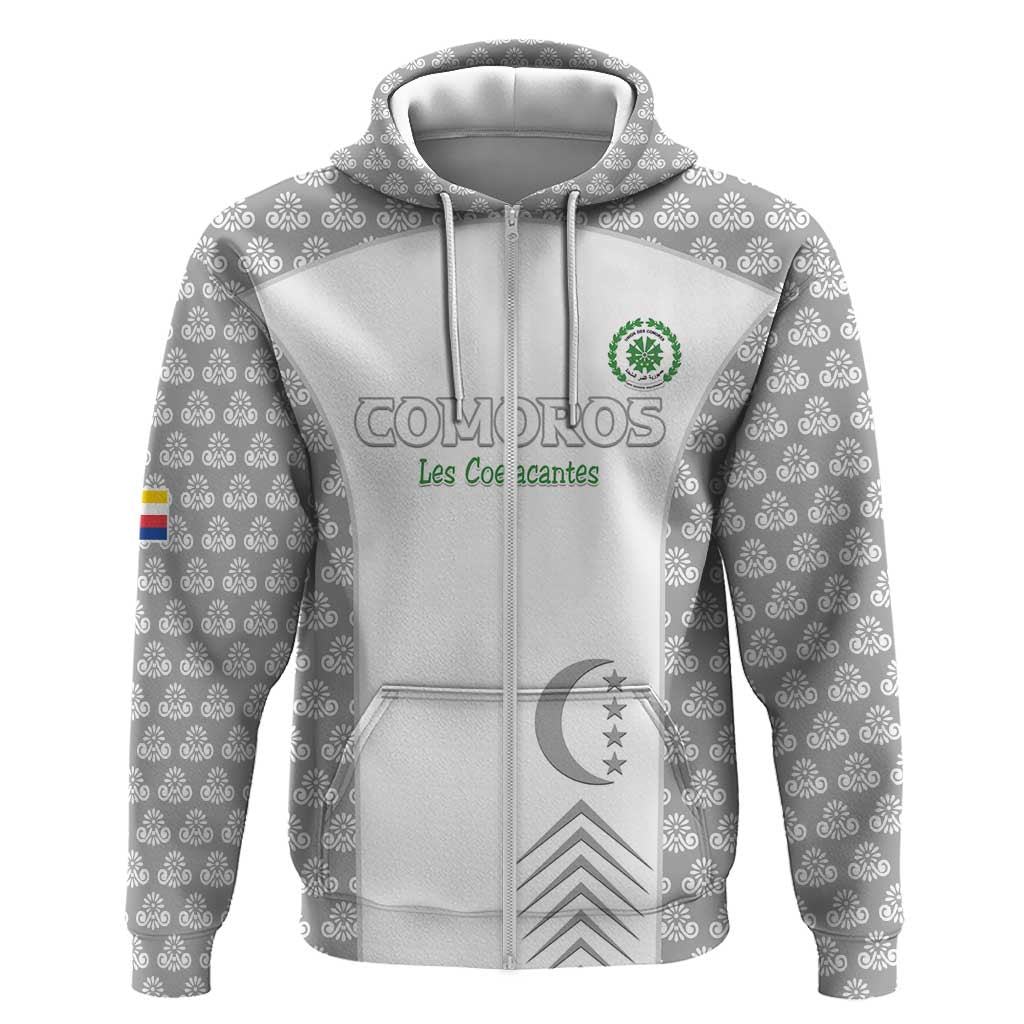 Custom Comoros Football Hoodie Go Champions White Les Coelacantes - Wonder Print Shop