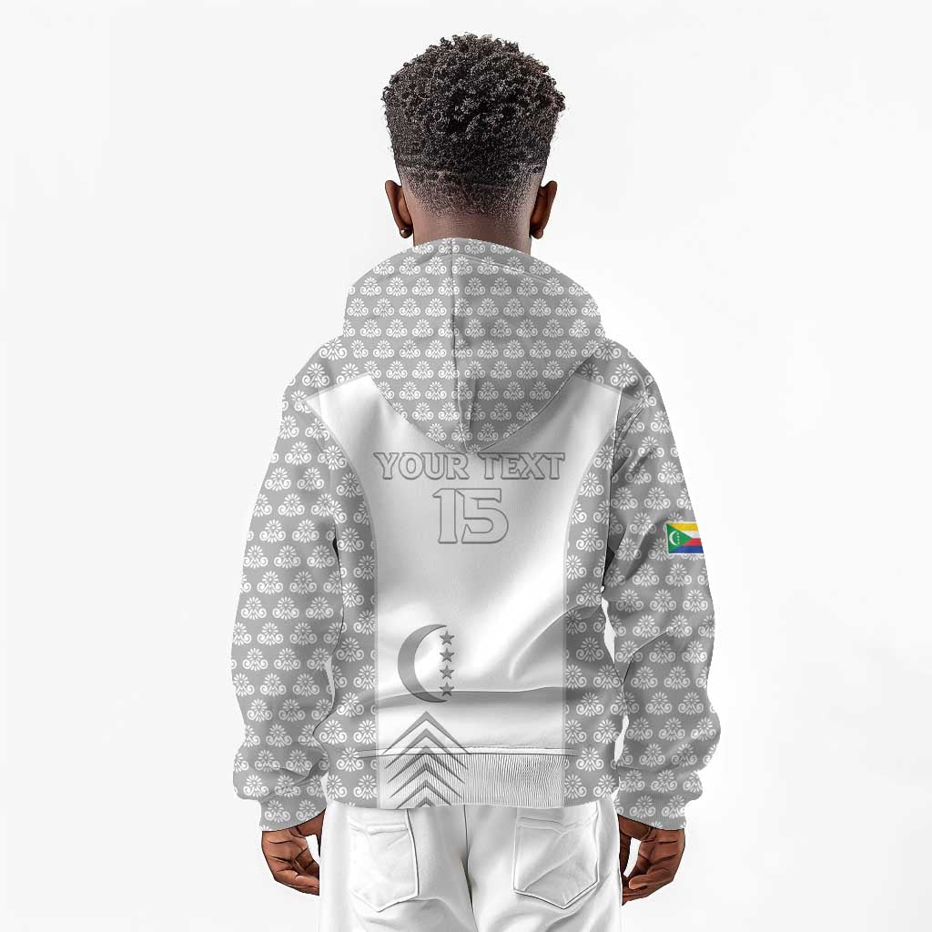 Custom Comoros Football Kid Hoodie Go Champions White Les Coelacantes - Wonder Print Shop