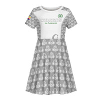 Custom Comoros Football Kid Short Sleeve Dress Go Champions White Les Coelacantes LT15