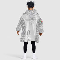 Custom Comoros Football Kid Wearable Blanket Hoodie Go Champions White Les Coelacantes - Wonder Print Shop