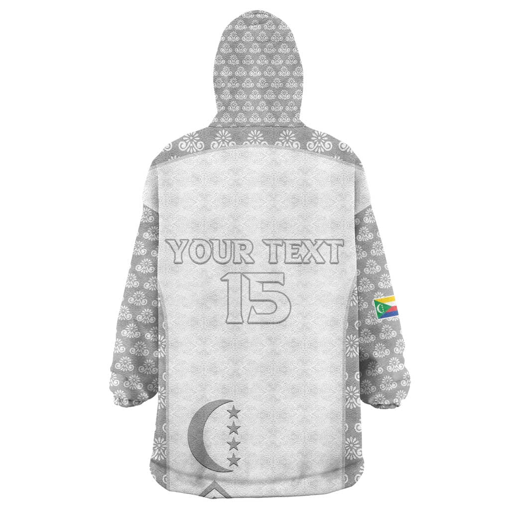 Custom Comoros Football Kid Wearable Blanket Hoodie Go Champions White Les Coelacantes - Wonder Print Shop