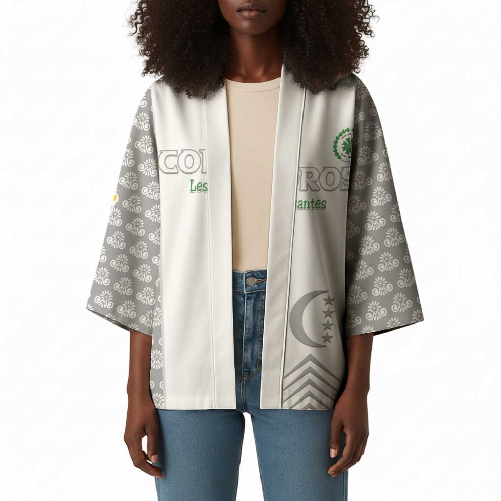 Custom Comoros Football Kimono Go Champions White Les Coelacantes - Wonder Print Shop
