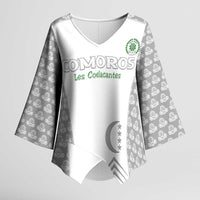 Custom Comoros Football Kimono Sleeve Blouse Go Champions White Les Coelacantes - Wonder Print Shop