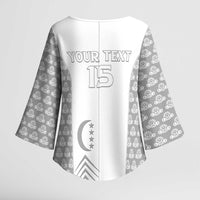 Custom Comoros Football Kimono Sleeve Blouse Go Champions White Les Coelacantes - Wonder Print Shop