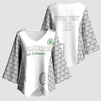Custom Comoros Football Kimono Sleeve Blouse Go Champions White Les Coelacantes - Wonder Print Shop