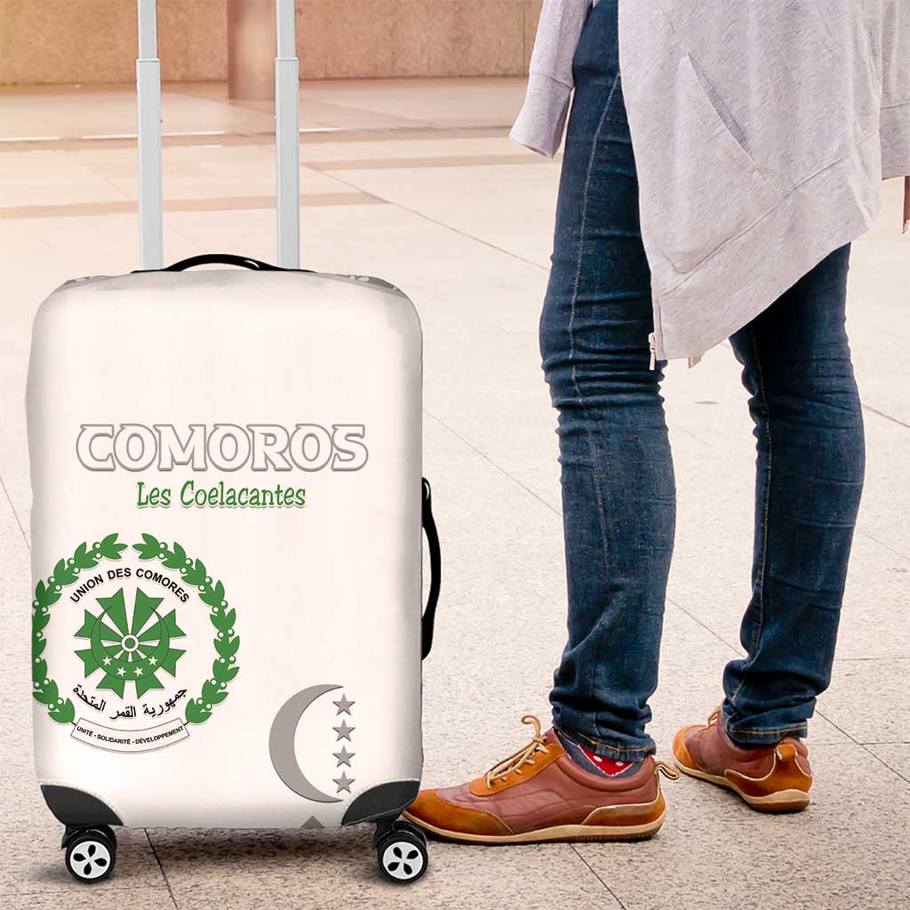 Comoros Football Luggage Cover Go Champions White Les Coelacantes - Wonder Print Shop