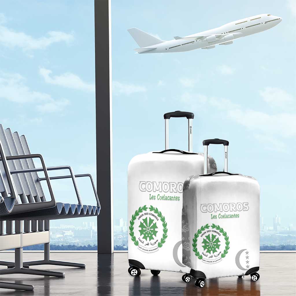 Comoros Football Luggage Cover Go Champions White Les Coelacantes - Wonder Print Shop