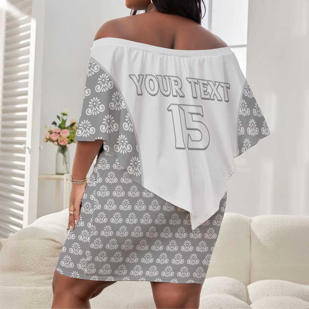 Custom Comoros Football Off Shoulder Short Dress Go Champions White Les Coelacantes - Wonder Print Shop