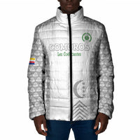 Custom Comoros Football Padded Jacket Go Champions White Les Coelacantes - Wonder Print Shop