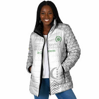 Custom Comoros Football Padded Jacket Go Champions White Les Coelacantes - Wonder Print Shop