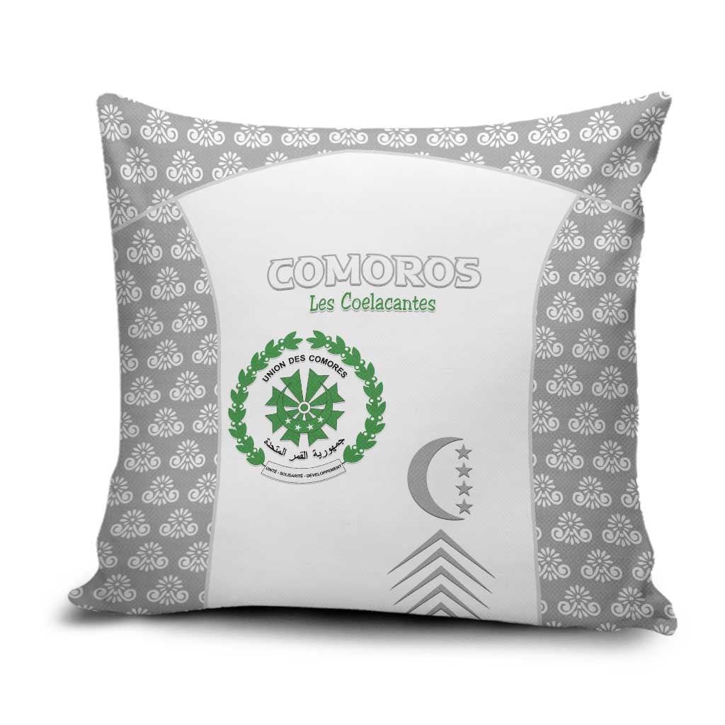 Comoros Football Pillow Cover Go Champions White Les Coelacantes - Wonder Print Shop