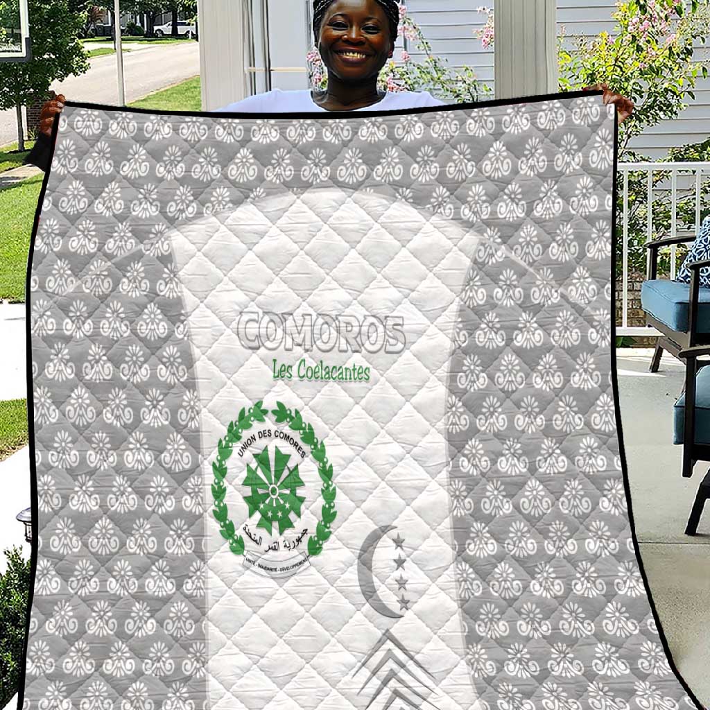 Comoros Football Quilt Go Champions White Les Coelacantes - Wonder Print Shop