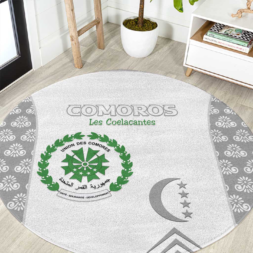 Comoros Football Round Carpet Go Champions White Les Coelacantes - Wonder Print Shop