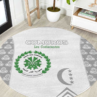 Comoros Football Round Carpet Go Champions White Les Coelacantes - Wonder Print Shop