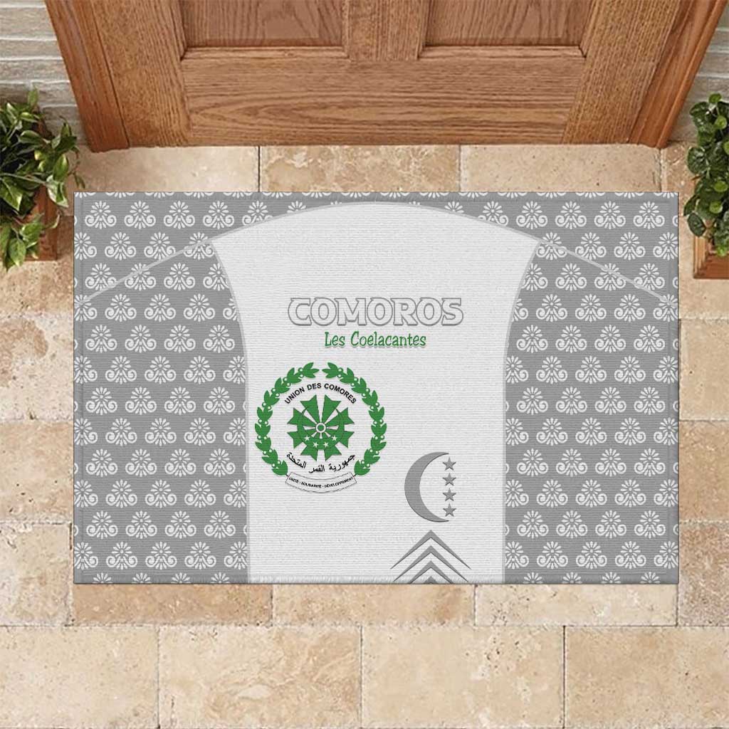 Comoros Football Rubber Doormat Go Champions White Les Coelacantes - Wonder Print Shop