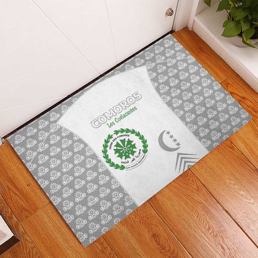 Comoros Football Rubber Doormat Go Champions White Les Coelacantes - Wonder Print Shop